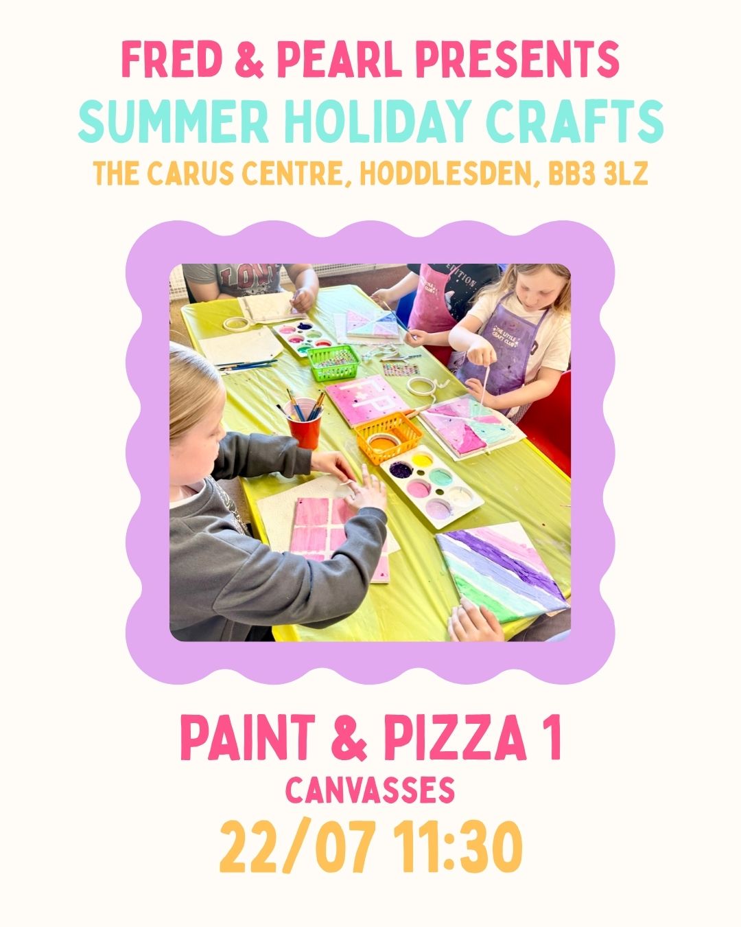 Summer Holiday Crafts - Paint & Pizza Party - Canvas Painting