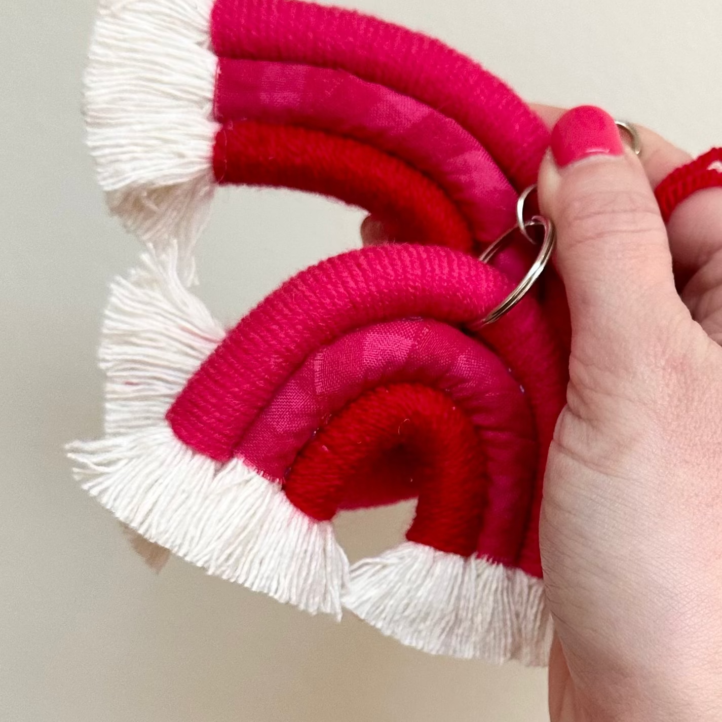 Valentines Rainbows Pink and Red Gingham