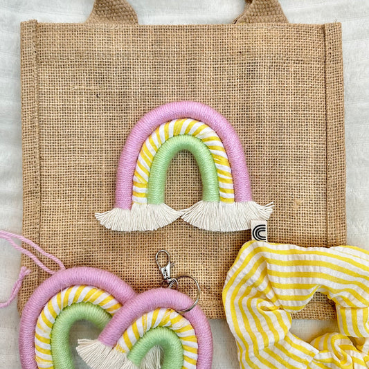 Spring Gift Set - Lilac/Green and Yellow Stripe